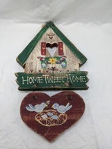 Handmade And Painted Home Tweet Home Hanging Wood Decor 14&quot; - £25.25 GBP
