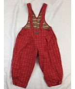 Vintage Oshkosh Vestbak Overalls Jumper Red Size 3T USA Floral - £29.75 GBP