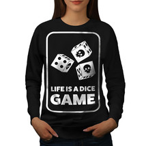 Wellcoda Dice Skull Game Bet Womens Sweatshirt, Gambling Casual Pullover Jumper - £23.25 GBP+