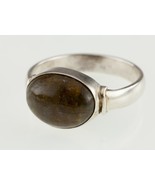 Sterling Silver Oval Bezel-Set Labradorite Solitaire Ring Size 7.5 - $3,304.98 MXN