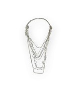 Silver-tone Mixed Chain Multistrand Layered Necklace Cascade Fashion Jew... - £19.55 GBP