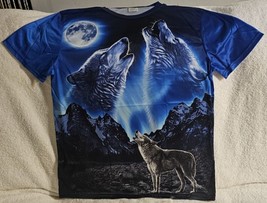 Wolves Wolf Howling Moon Mountain Outdoor Animal T-SHIRT Shirt - £11.58 GBP+