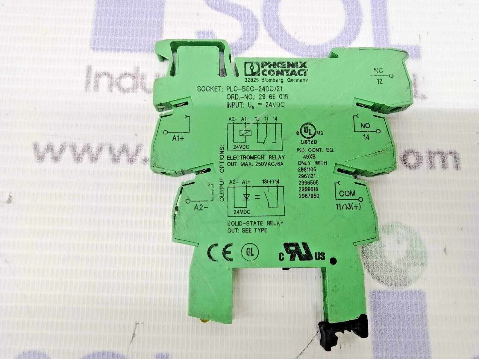 Phoenix Contact PLC-BSC-24DC/24-21-21 Solid-State Relay Socket Only - $19.44
