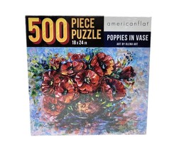 Americanflat Puzzle Poppies in Vase Flowers 500 Pc Impressionist OLena A... - £10.72 GBP