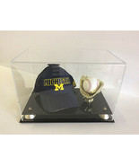 Baseball golden glove holder and ball cap case with gold riser base - $82.12 CAD