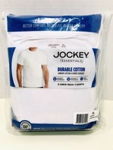 Jockey Essentials Men’s XL White 3 Pack Short Sleeve Crewneck Cotton T-Shirts - £15.59 GBP