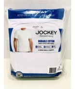 Jockey Essentials Men’s XL White 3 Pack Short Sleeve Crewneck Cotton T-S... - £15.59 GBP