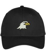 Trendy Apparel Shop Eagle Head Embroidered Adjustable Baseball Cap - Black - £16.05 GBP