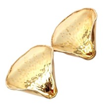 Authentic! Tiffany &amp; Co Angela Cummings 18k Yellow Gold Rose Petal Earrings 1979 - £2,702.28 GBP
