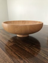 Solid Wood Fruit Bowl Large 11.75”x 4.25” Studio Nova Pedestal Thailand ￼ - £19.17 GBP