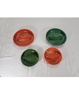 USA Vtg GES Melmac 4 NOS Green Orange Ashtrays 7.5&quot; Large MCM Melamine 5... - $33.94 CAD