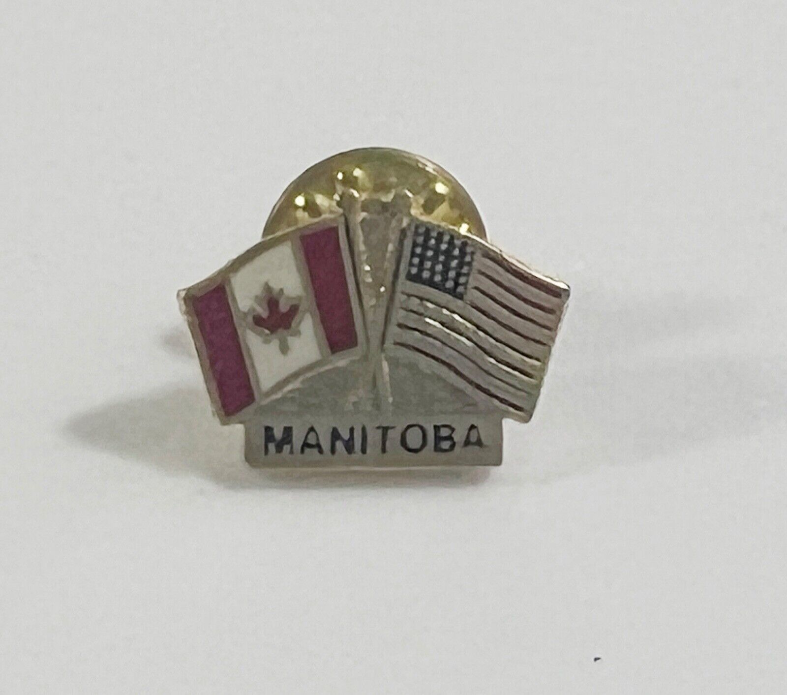 Canadian  American Flag Manitoba  Lapel Pin - $8.90