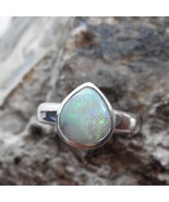 Natural Lightning Ridge Solid Opal Sterling Silver Ring - $69.99