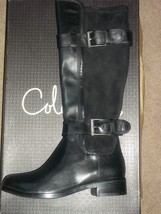 Cole Haan AIR WHITLEY Ultra Suede Buckle Strap BLACK Leather Boots 6B New - $200.00