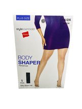 Hanes Stylessentials Body Shaper Pantyhose Silky Sheer Leg BLACK Plus 1X/2X - $13.74