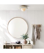 30 inch Round Wooden Wall Mirror for Bathroom - $2,042.06 MXN