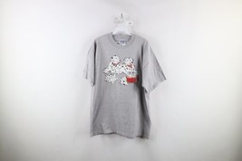 Vintage 90s Streetwear Mens XL Dalmatian Dog Puppy Heavyweight T-Shirt Gray - £28.09 GBP