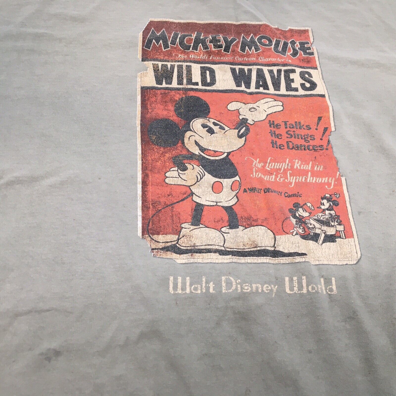 Disney Parks Mickey Mouse Walt Disney World Shirt Vintage Look Wild Waves 1929 - $15.00