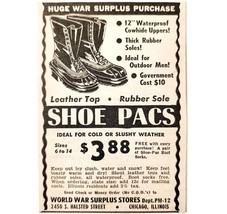 1947 World War Surplus Shoe Pacs Boots Advertisement Vintage WW2 Militar... - $371.04 MXN