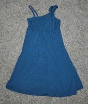 Womens Dress Sleeveless Asymmetrical One Shoulder Empire Elle Blue $49 NEW-sz L - £19.90 GBP