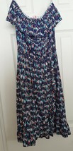 Lilly Pulitzer Strapless Ruffled Dress Rayon Blend Black Multi Women&#39;s XS - £46.23 GBP