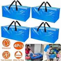 4Pack 24Gal Extra Large Storage Bag Heavy Duty Container Moving Bin Zipp... - £50.73 GBP