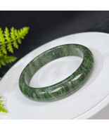 Green Phantom Quartz Bangle 60MM Icy Translucent Multi-inclusions - $143.99