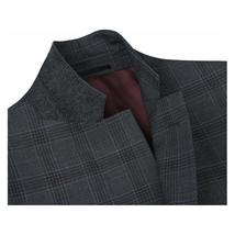 Men Renoir Suit Super 140 Wool Side Vent Classic Fit English Plaid 559-2 Gray image 5