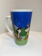 Peanuts Halloween Charlie Brown Lucy Pumpkin Coffee Cup Coco Mug 6&#39;&#39; Tall - £12.82 GBP