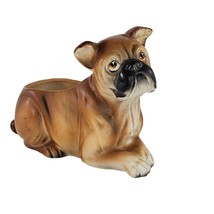 Vintage Napco Boxer Puppy Dog Planter Figurine Ceramic 5717 *Repaired* - $17.99