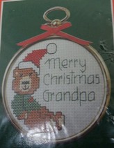 Merry Christmas Teddy T8514 Traditions Cross Stitch Kit 3&quot; Gold Hoop Ornament  - £9.77 GBP