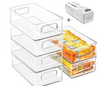 Stackable Refrigerator Organizer Bins, 6 Pack Clear Kitchen Organizer Co... - £36.75 GBP