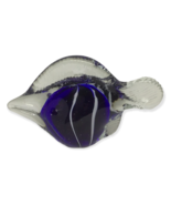 Glass Art Fish Purple White Stripe Angel Paperweight Sculpture Figurine ... - $19.79