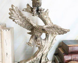 Large King Of The Skies Electroplated Silver Bald Eagles Taking Flight S... - $80.99