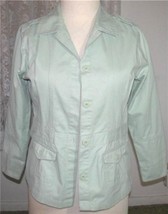 Ladies Light Green Brushed Cotton Chino Jacket Size L Bill Blass Jeans - £11.78 GBP