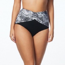  NEW Coco Reef Black Mix Print High Waisted Harmony Pant Bikini Bottom Classic L - £22.09 GBP