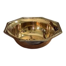 Vtg Art Deco Brass Bowl Trinket Jewelry Holder Ashtray Accent Shiny Handcrafted image 3