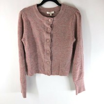 WAYF Womens Cardigan Sweater Button Front Wool Blend Soft Blush Pink Size M - £18.94 GBP