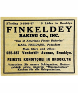1945 WW2 German-USA Advertisement Finkeldey Baking Co Brooklyn NYC C94A - $27.40 CAD