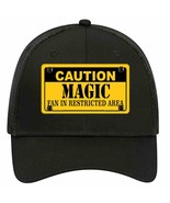 Caution Magic Fan Novelty Black Mesh License Plate Hat - £22.70 GBP