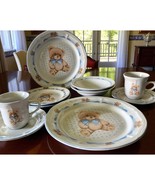 Tienshan Theodore Bear Dinnerware 2 Place Settings Country Teddy Dish Se... - $64.95 CAD