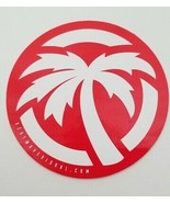 Authentic HEATWAVE Visual STICKER 3 1/2&quot; round Palm logo Red &amp; White Awe... - $72.19 MXN