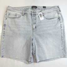 Torrid Shorts 20 Bermuda Relaxed Midrise Wild West Blue Denim Button Fly NEW - £19.95 GBP