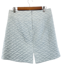 Thyskens Theory Seedo Quilted Skirt A-line Ice Gray Blue Preppy Minimal Women 6 - £30.87 GBP