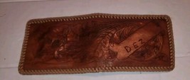 Vintage Hand Tooled Leather Wallet Flower Design Unused? Monogrammed DEZ - $316.69 MXN