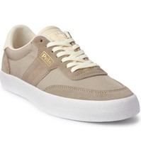 Polo Ralph Lauren Men Low Top Lace Up Sneakers Court VLCSK Elephant Gray Leather - £45.80 GBP