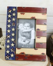 Patriotic USA Flag Star Spangled Banner Veteran Memorial 4&quot;X6&quot; Picture F... - $570.01 MXN