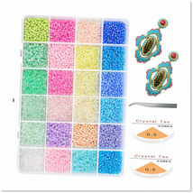 7200Pcs High-Quality Glass Beads Kit - DIY Jewelry Making Set with 2mm Seed Bead - $27.71