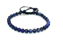 Natural Sodalite 6x6 mm Beads Thread Bracelet ATB-36 - £7.38 GBP
