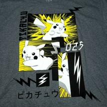 Pokemon Pikachu Thunderbolt Japan Grey Black Graphic Action Adult Men T-... - £17.98 GBP